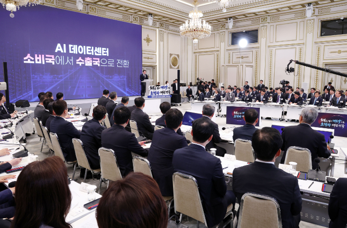 청와대에서 이재명 대통령 주재로 열린 3대 메가프로젝트 국민보고회. 청와대통신사진기자단 제공
