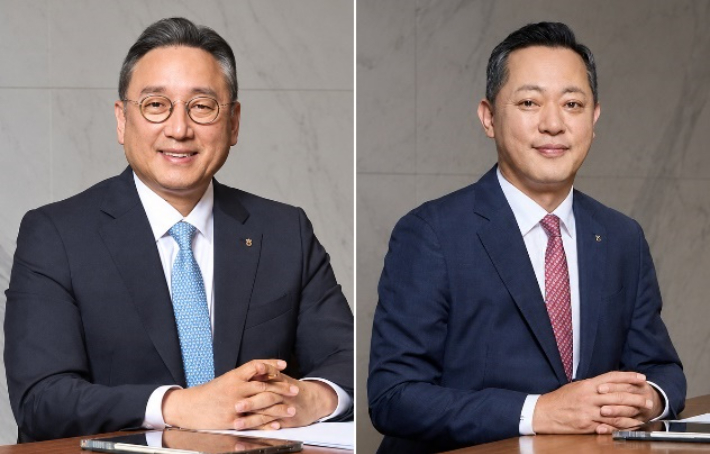 30일 임시주주총회에서 선임된 NH투자증권 신재욱(왼쪽)·배광수 각자대표. NH투자증권 제공