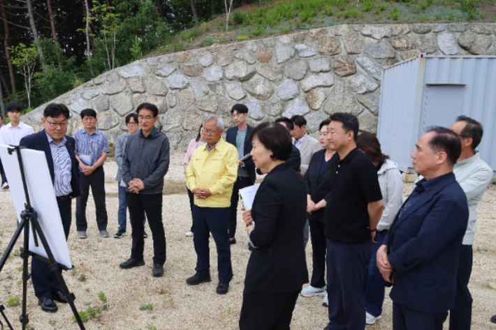 주요 사업장 현장 점검에 나선 김정중 양양군수 당선인. 인수위원회 제공