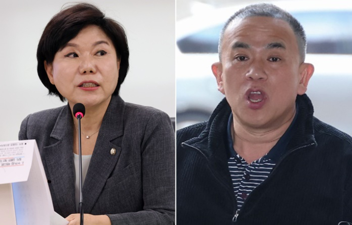 국민의힘 조은희 의원(왼쪽)·정치브로커 명태균씨. 연합뉴스·류영주 기자