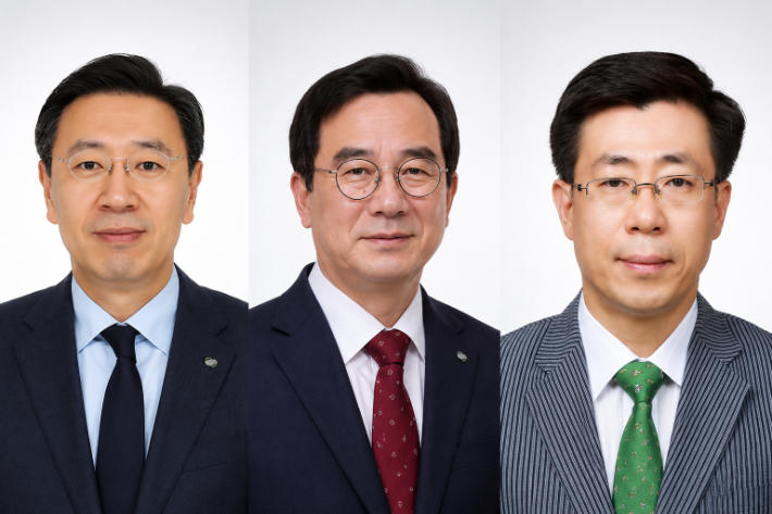 정용석(왼쪽부터) 신임 경영부사장, 이광훈 신임 품질기술본부장(부사장), 최일경 신임 사업총괄본부장(부사장). 한수원 제공