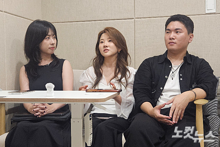 AI 보안 스타트업 젠토의 홍승현 대표(가운데), 정혜림 CPO(왼쪽), 박종서 FDE가 지난달 29일 서울 강남구 역삼동의 한 사무실에서 CBS노컷뉴스와 인터뷰를 갖고있다. 김창훈 수습기자