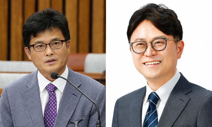초대 비서실장에 내정된 윤주식 당선인 비서실장과 선임비서관에 내정된 박수기 전 광주시의원. 연합뉴스