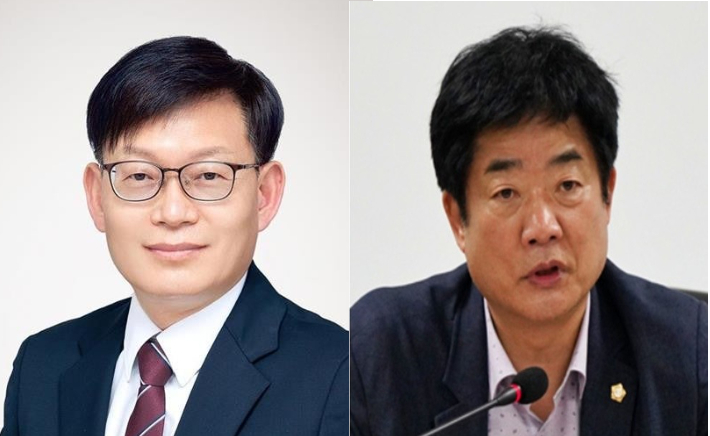 박종철 국민의힘 부산시의회 원내대표(왼쪽)와 한갑용 더불어민주당 시의회 원내대표(오른쪽). 각 정 당 제공