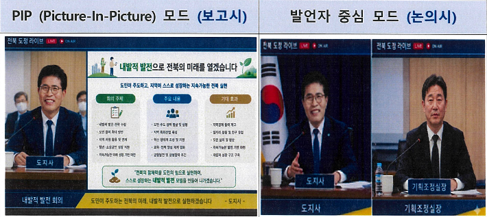 전북도 간부회의 생중계 시스템 예시. 전북도 제공