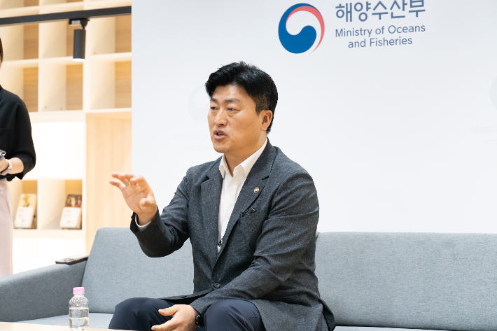 남재헌 해양수산부 차관이 2일 부산 해양수산부 청사에서 기자간담회를 갖고 있다. 해양수산부 제공