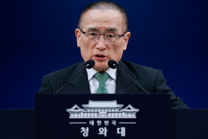 발언하는 위성락 국가안보실장. 연합뉴스