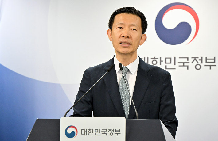 노경원 우주항공청 차장이 3일 오후 정부서울청사에서 '대한민국 우주항공 산업육성' 관련 브리핑을 하고 있다. 우주항공청 제공