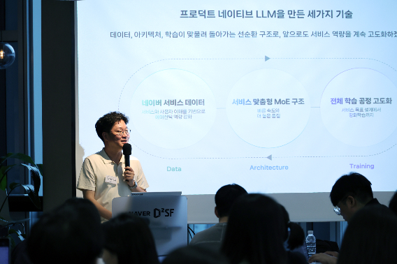 최근 네이버는 D2SF 강남에서 미래 네이버 AI 검색을 이끌 3대 핵심 기술을 공개했다. 네이버클라우드 이기창 이사. 네이버 제공
