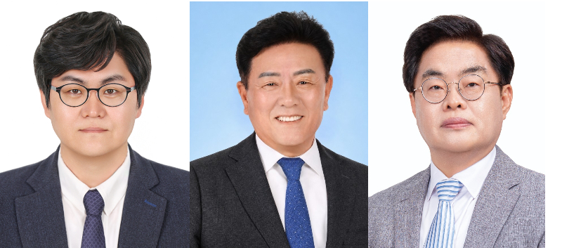 왼쪽부터 김상민 경제산업위원장, 김만호 복지환경위원장, 박칠용 건설도시위원장. 포항시의회 제공