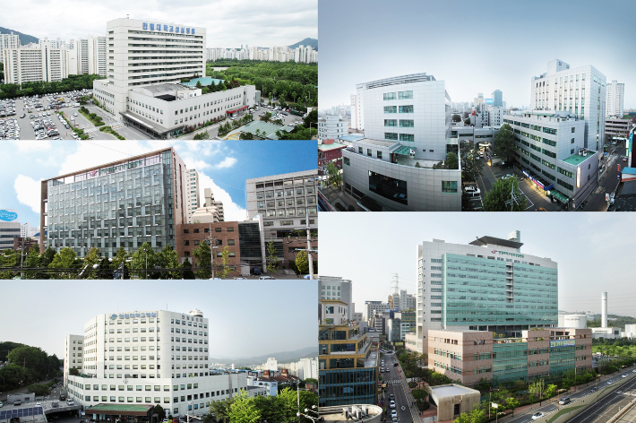 한림대학교의료원 산하 병원들. 한림대의료원 제공