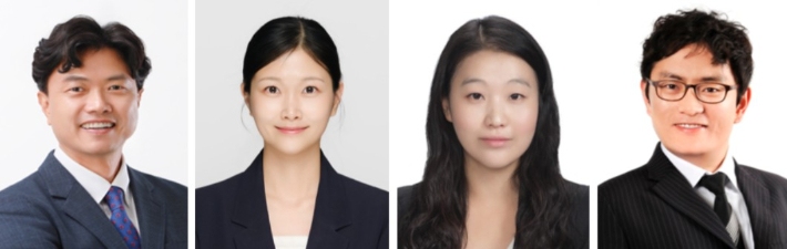 부산대학교 이형우 교수, 한국재료연구원 조은영 박사, 이희정 박사, 송명관 박사(사진 왼쪽부터). 재료연구원 제공 
