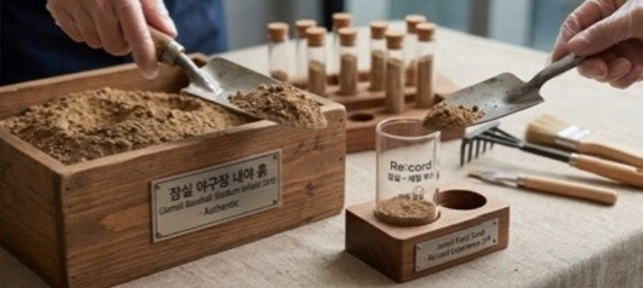 팬들에게 제공될 잠실야구장 내야 흙. KBO 사무국 제공
