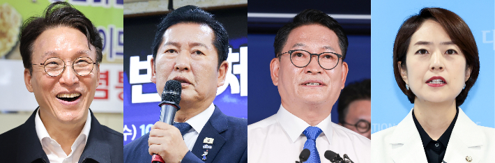 더불어민주당 당 대표 경선 나서는 김민석-정청래-송영길-고민정. 연합뉴스