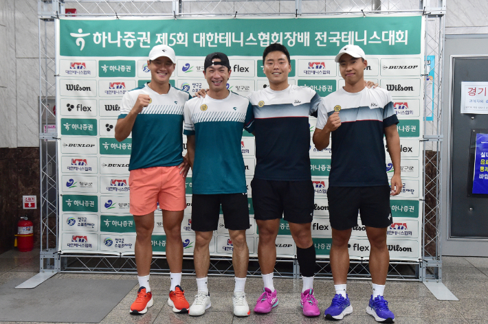 오는 12일 제대하는 권순우(왼쪽부터), 홍성찬, 정윤성, 박윤준. 협회 