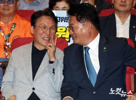 대화하는 김민석-송영길