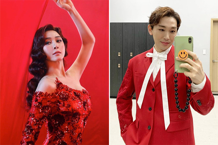 뮤지컬 배우 옥주현(왼쪽)과 김호영 SNS 캡처