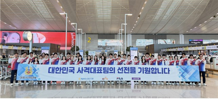 항저우 월드컵에 출전하는 한국 사격 대표팀. 대한사격연맹 제공