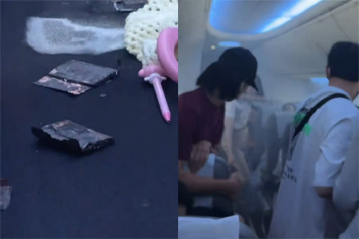 티웨이 항공기 이륙 직후 연기로 휩싸인 객실…보조배터리 과열이었다[뉴스럽다]