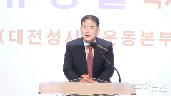 대전성시화운동본부 류명렬 대표회장이 설교하고 있다. 이바울 기자