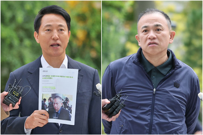 오세훈 서울시장과 명태균씨. 연합뉴스