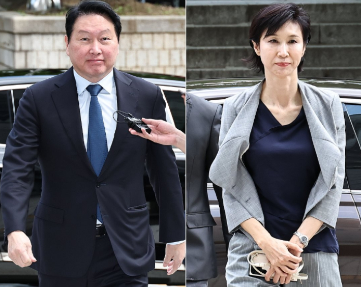 최태원-노소영, 재산분할 2차 변론 출석. 연합뉴스
