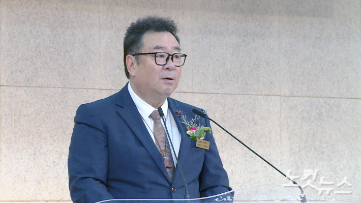 부산기독교총연합회 대표회장 박상철 목사가 설교를 하고 있다. 이강현 기자
