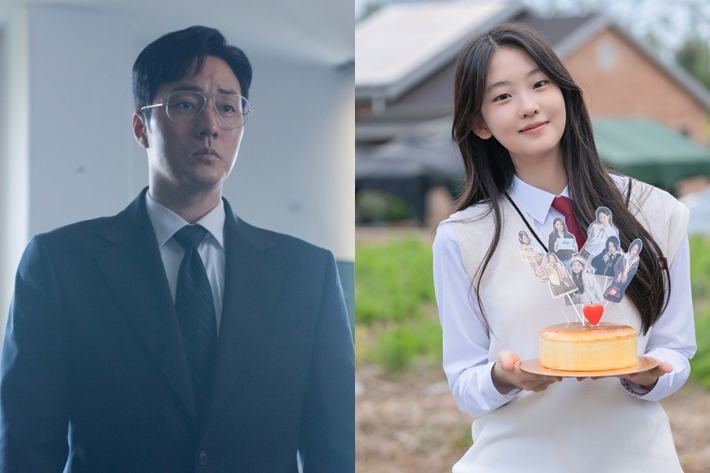 왼쪽부터 SBS 드라마 '김부장'의 김부장 역 소지섭, 김민지 역 서수민. 피프티원케이, 와이원엔터테인먼트 제공