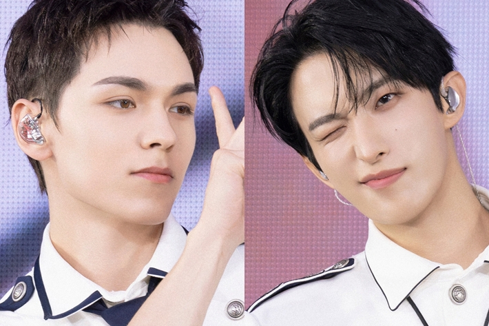 왼쪽부터 세븐틴 버논, 도겸. 세븐틴 공식 트위터