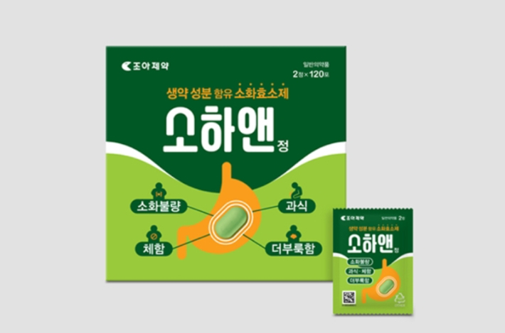 조아제약 소화효소제  '소하앤정'. 조아제약 제공