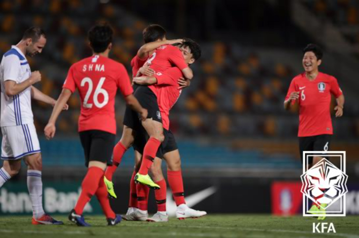 2018년 우즈베키스탄전 모습. 대한축구협회 제공
