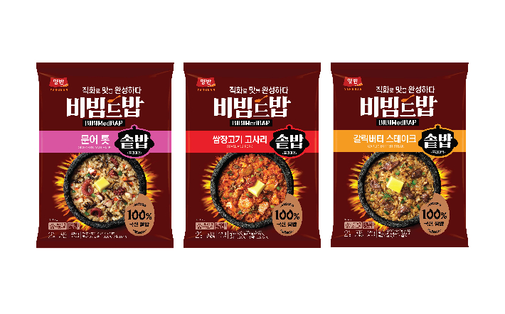 동원F&B가 400℃ 직화로 불맛을 살린 냉동 솥밥 신제품 '양반 비빔드밥 솥밥' 3종을 선보였다. 동원F&B 제공