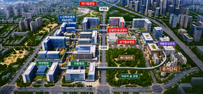 동부권 의료혁신타운 조감도. 통합특별시 제공