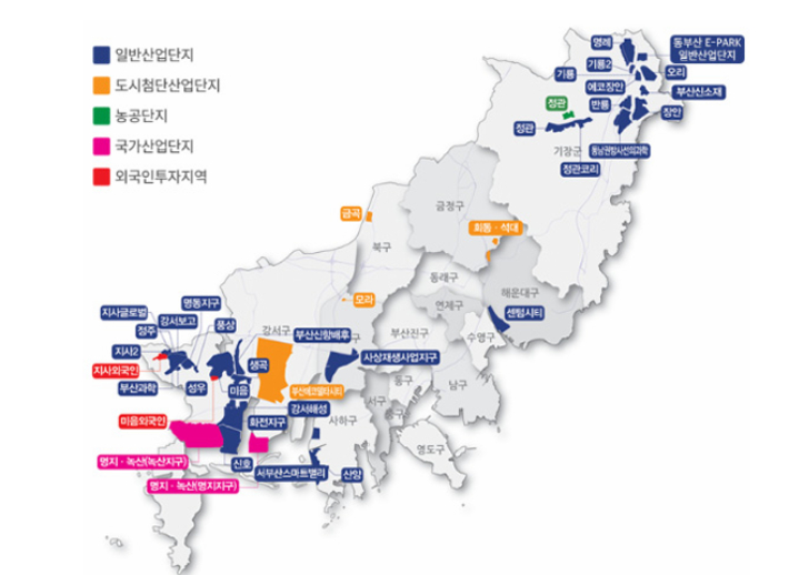 부산 산업단지 현황. 부산 산업단지 지원시스템 제공