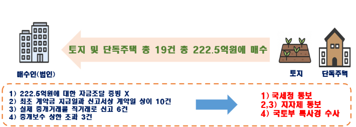 부동산 이상거래 의심 적발 사례. 국토교통부 제공