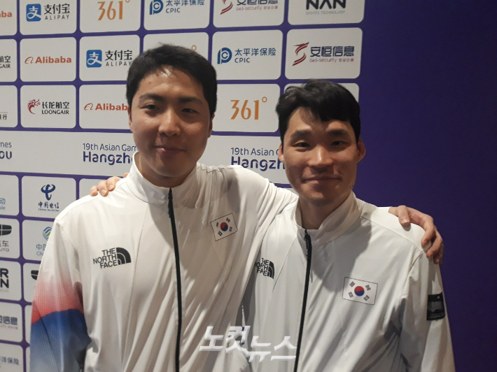 2023년 항저우아시안게임 당시 임종훈(왼쪽)과 장우진. 노컷뉴스 
