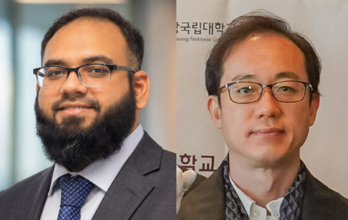 사진 왼쪽부터 울산대 Jaber Al Hossain 박사과정생, 김보흥 교수. 울산대학교 제공