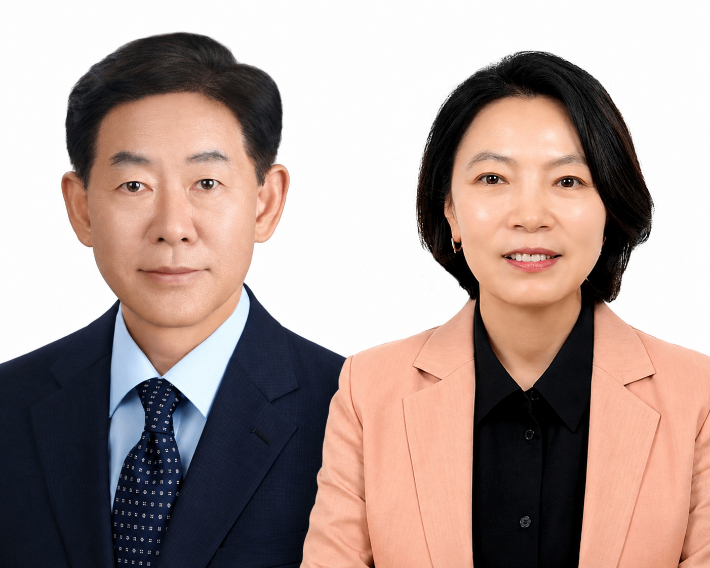 왼쪽부터 백승주, 윤난실 부시장 후보 지명자. 통합특별시 제공
