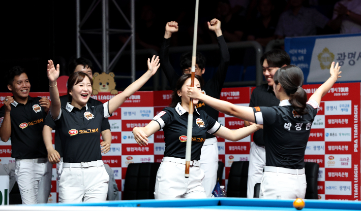 올 시즌 PBA 팀 리그 1라운드에서 아쉽게 우승을 놓친 하림은 2라운드에서 다시 창단 첫 PS 진출에 도전한다. 사진은 1라운드 경기 모습. PBA 