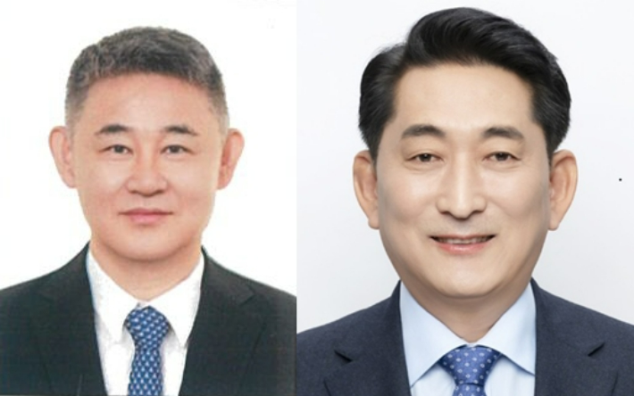 박병국(왼쪽) 대외협력보좌관과 이재한 정무특별보좌관. 충청북도 제공
