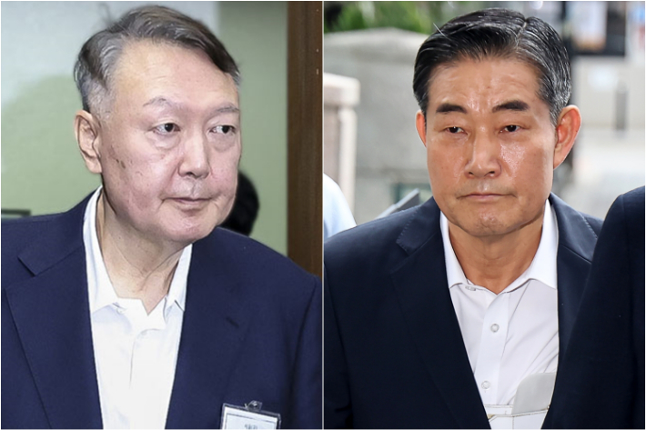 윤석열 전 대통령(왼쪽)과 신원식 전 국가안보실장. 연합뉴스
