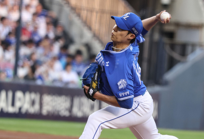 13일 KIA와 원정에 선발 등판하는 원태인. 삼성 라이온즈 
