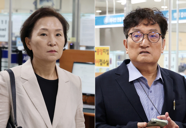 '취업 청탁 의혹'으로 기소된 김현미 전 국토부 장관(왼쪽)과 노영민 전 대통령 비서실장. 연합뉴스