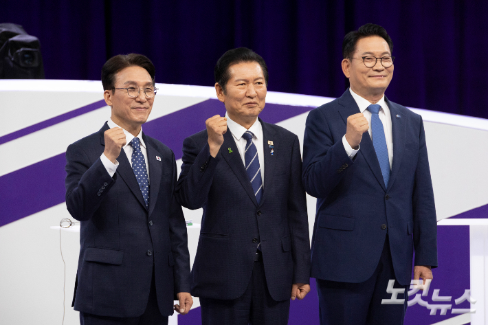 김민석, 정청래, 송영길 더불어민주당 당대표 후보. 국회사진기자단