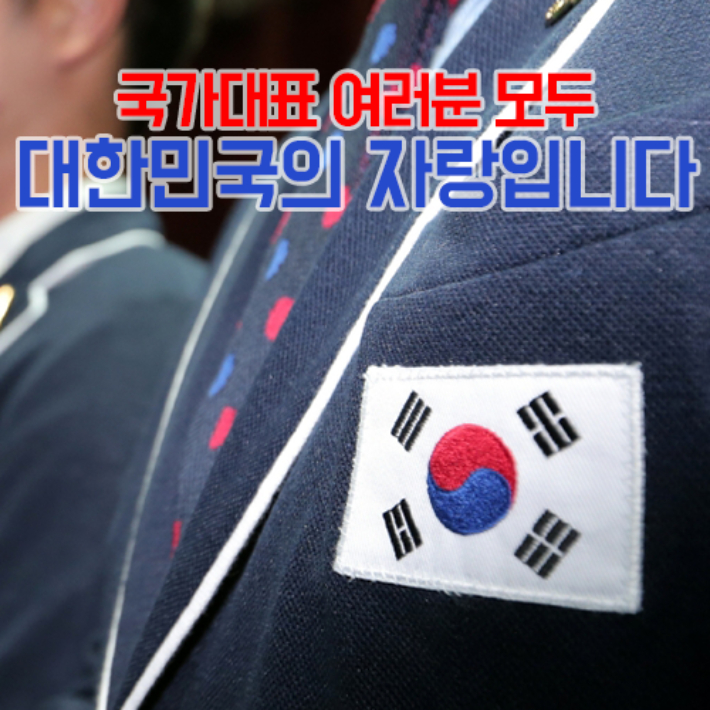 태극마크를 단 국가대표. 대한민국 공식 전자정부 누리집 사진 캡처