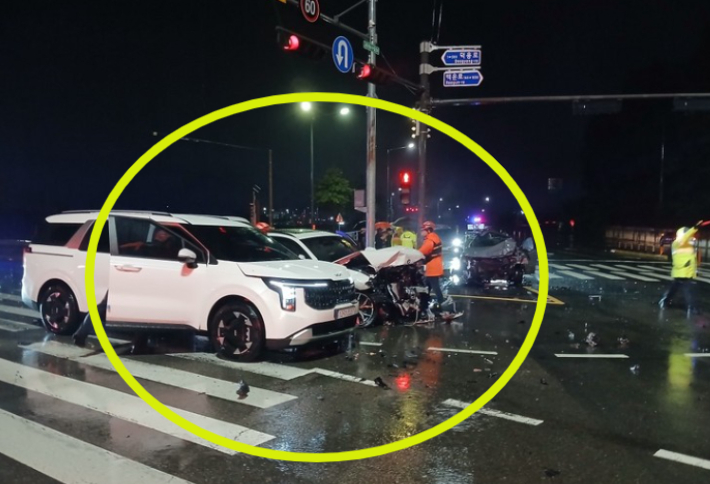 광양 음주운전 사고 추돌 현장. 전남광주소방본부 제공