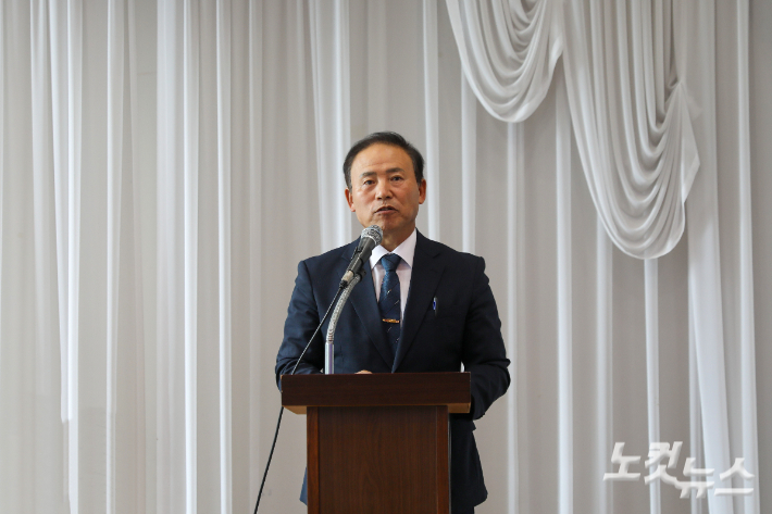 대표회장 하태묵 장로가 제1차 실행위원회에서 인사말을 전하고 있다. 최화랑 기자