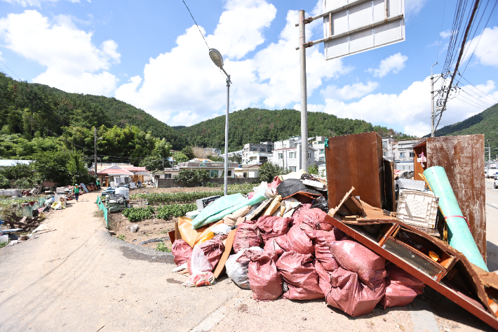 수해 복구 처리. 경남도청 제공 