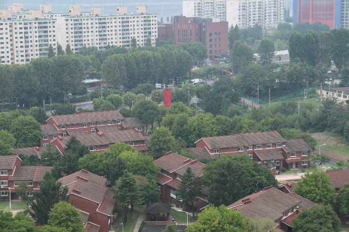 서울 용산구 용산공원 내 장교숙소 5단지의 모습. 연합뉴스