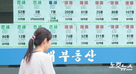 비거주 1주택자와 고가 주택 보유자에게 세 부담을 늘리는 세제개편안 발표 이후 서울 강남권 고가 지역 아파트 가격이 약세를 이어가고 있는 가운데 21일 서울 강남구의 한 공인중개사무소에 매물이 붙어 있다.한국부동산원이 발표한 8월 셋째 주(8월17일 기준) 주간 아파트 가격 동향에 따르면 세제개편이 시행되면 보유세 부담이 커지는 서초구와 강남는 낙폭을 키웠고, 이들 지역과 함께 강남3구로 묶이는 송파구는 상승세가 둔화했다.반면 성북구, 중랑구, 서대문구, 중구, 강북구 등 중위권 이하 지역은 꾸준한 상승세를 유지 중이다.